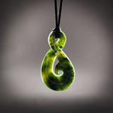 Natural Jade Koru Twist Pendant Necklace (N2227)