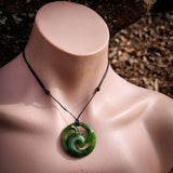 Natural Jade Triple Koru Pendant Necklace (N1181)