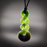 Natural Jade Pikorua Triple Twist Pendant Necklace (N2202)