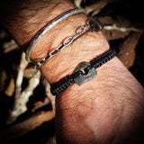 NZ Greenstone Pounamu One Off Macrame Bracelet (1A3-837)