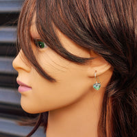 Solid 925 Sterling Silver & Paua Heart Hook Earrings