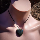 Natural Jade Heart Pendant Necklace (N1209)