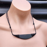 NZ Greenstone Pounamu Plate Pendant Necklace (N441)