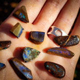 15pcs Raw Australian Boulder Opal Rub Parcel (S14B23)