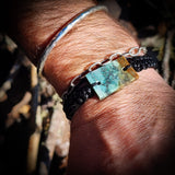 NZ Obay Stone / Polychrome Schist One Off Macrame Bracelet (1A3-839)