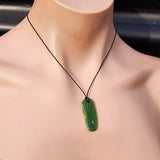 Natural Greenstone Pendant Necklace (AJJC2451)