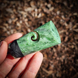 Natural Jade Koru Toki Pendant Necklace (N1212)