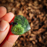 NZ Greenstone Pounamu Heart Pendant Necklace (N966)