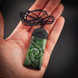 Natural Jade Etched Toki Pendant Necklace (N2168)