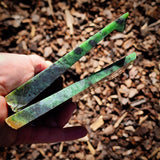 928g Raw Nephrite Jade Carving Slices (R14B776)