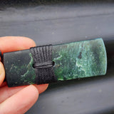 NZ Greenstone Pounamu Toki Pendant Necklace (N383)