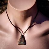 Australian Boulder Opal Freeform Pendant Necklace (N1051)