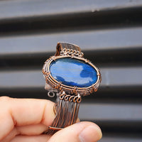 Handmade Copper & Natural Labradorite Wrap Cuff Bracelet