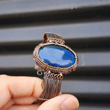 Handmade Copper & Natural Labradorite Wrap Cuff Bracelet