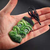 Natural Jade Tiki Toki Pendant Necklace (N2160)