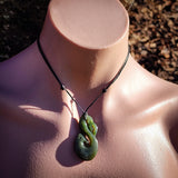 NZ Greenstone Pounamu Manaia Pendant Necklace (N884)