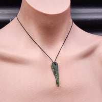 Natural Greenstone Pendant Necklace (AJJC2439)