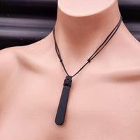 NZ Black Greenstone Pounamu Toki Pendant Necklace (N248)
