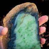 628g Raw Nephrite Jade Carving Slice (R14B687)