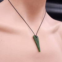 Natural Greenstone Pendant Necklace (AJJC2363)