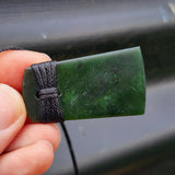 NZ Greenstone Pounamu Toki Pendant Necklace (N366)