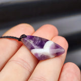 Natural Amethyst Carved Pendant Necklace (1BBB154)