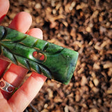 NZ Greenstone Pounamu XL Manaia Toki Pendant Necklace (N960)