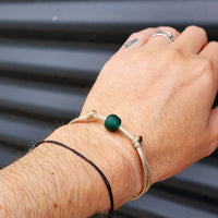 Rustic Recycled Turquoise Sea Glass One Off Bracelet (1A3-709)