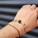 Rustic Recycled Turquoise Sea Glass One Off Bracelet (1A3-709)