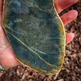 744g Raw Nephrite Jade Carving Slice (R14B671)