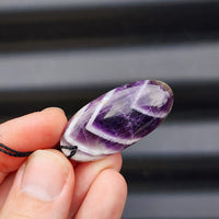 Natural Amethyst Oval Pendant Necklace (1BBB286)