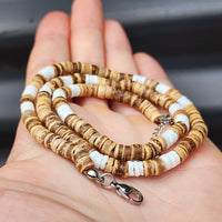Tan & White Coconut Surfer Choker Necklace