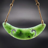 Natural Jade Koru Breastplate Pendant Necklace (N2161)