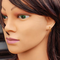 12mm Solid 925 Sterling Silver Gold Sleeper Hoop Earrings