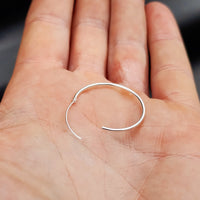 25mm Solid 925 Sterling Silver Round Hoop Earrings