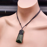 55mm Greenstone Toki Pendant Necklace With Binding (P5B)