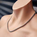 5mm Solid Stainless Steel Wheat Chain Necklace