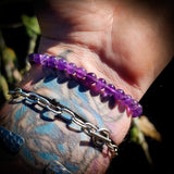 6mm Natural Amethyst Elastic Bracelet