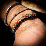 Natural Obsidian Elastic Bead Bracelet