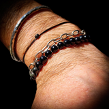 Natural Obsidian Elastic Bead Bracelet