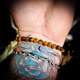 6mm Natural Tigers Eye Elastic Bracelet