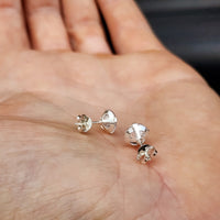 7mm Clear CZ & Solid 925 Sterling Silver Round Stud Earrings