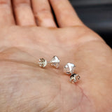 7mm Clear CZ & Solid 925 Sterling Silver Round Stud Earrings