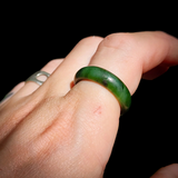 (T) 8mm Natural Nephrite Jade / Greenstone Band Ring