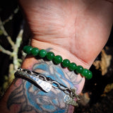 8mm Nephrite Jade / Greenstone Elastic Bracelet