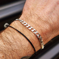 Solid 925 Italian Sterling Silver 5.5mm Curb Chain Bracelet