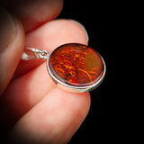 Solid 925 Sterling Silver & Natural Amber Handmade Tree of Life Pendant Necklace