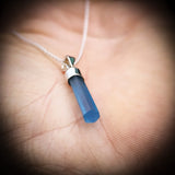 925 Sterling Silver & Natural Aquamarine Stick Handmade Pendant Necklace