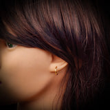 12mm Solid 925 Sterling Silver Gold Sleeper Hoop Earrings