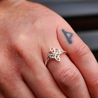 Solid 925 Sterling Silver 15mm Celtic Knot Heart Ring